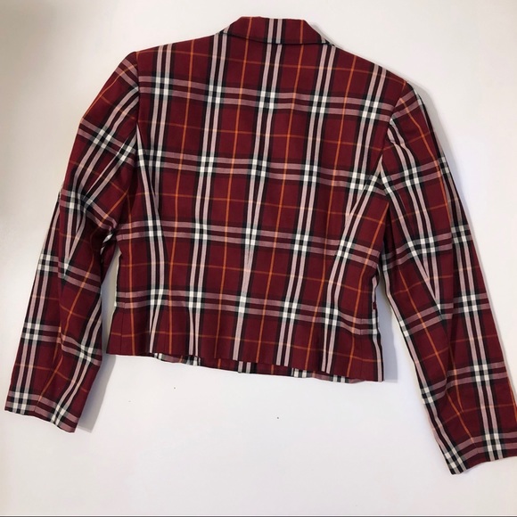SOLD! Burberry Vintage 1980s Red Plaid Blazer - Picture 4 of 7